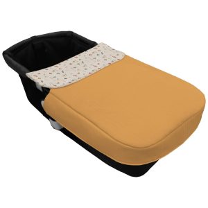 5075 Colcha Universal Capazo Serker Pajaritos Mostaza