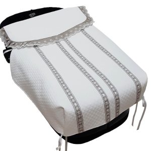 2000 Sacos Universales para Capazo con Colcha en Blanco con Puntilla Bicolor