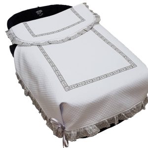 2000 Sacos Universales para Capazo con Colcha en Blanco con Puntilla Flores