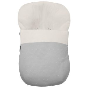 1329 Sacos Grupo Cero Ariel Piqué Gris Bordado Estrellitas Crudo